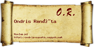 Ondris Renáta névjegykártya